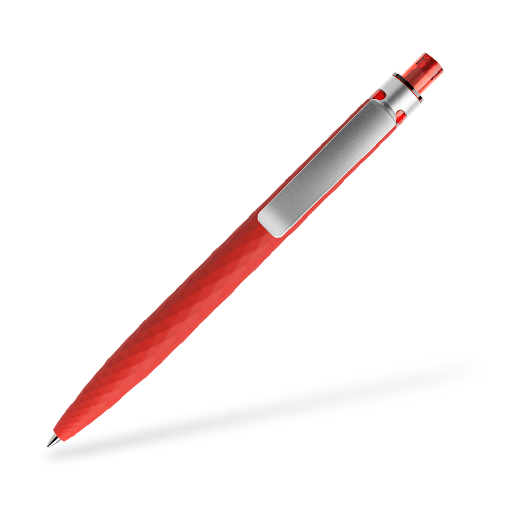 prodir QS01 Softtouch Kugelschreiber Metallclip Clipansicht Rot R20