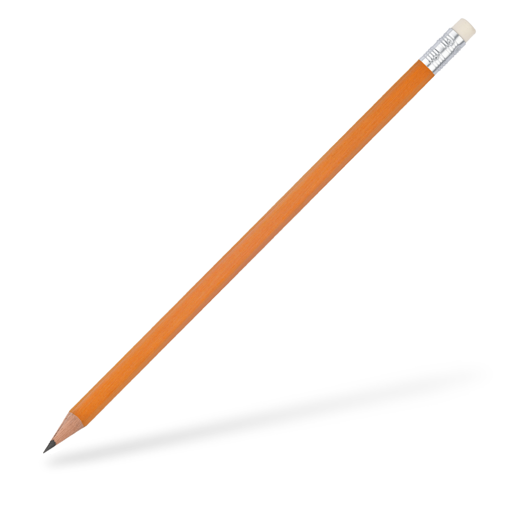 CSW Bleistifte 6-eckiger Bleistift mit Radiergummi matt Orange