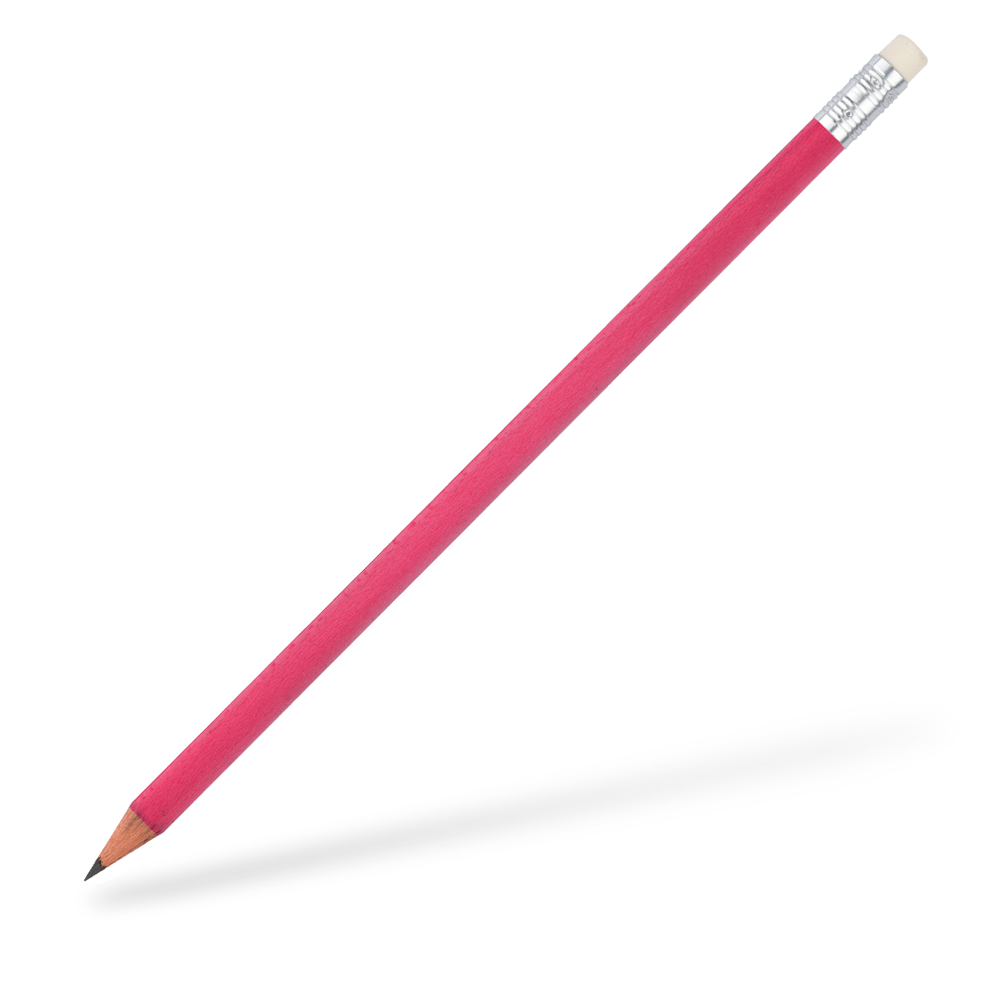 CSW Bleistifte runder Bleistift mit Radiergummi matt Pink