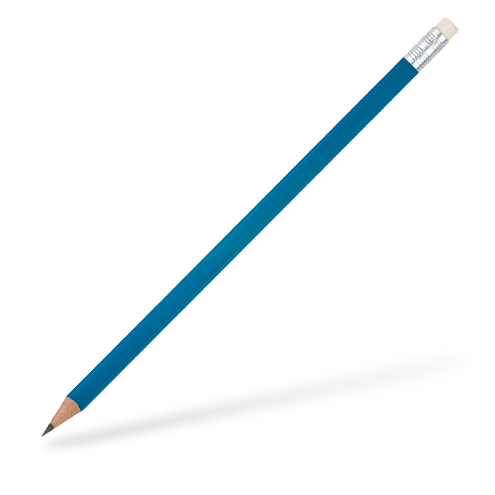 CSW Bleistifte 6-eckiger Bleistift mit Radiergummi matt Dunkelblau