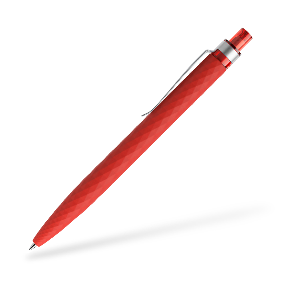 prodir QS01 Softtouch Kugelschreiber Metallclip Seitenansicht Rot R20