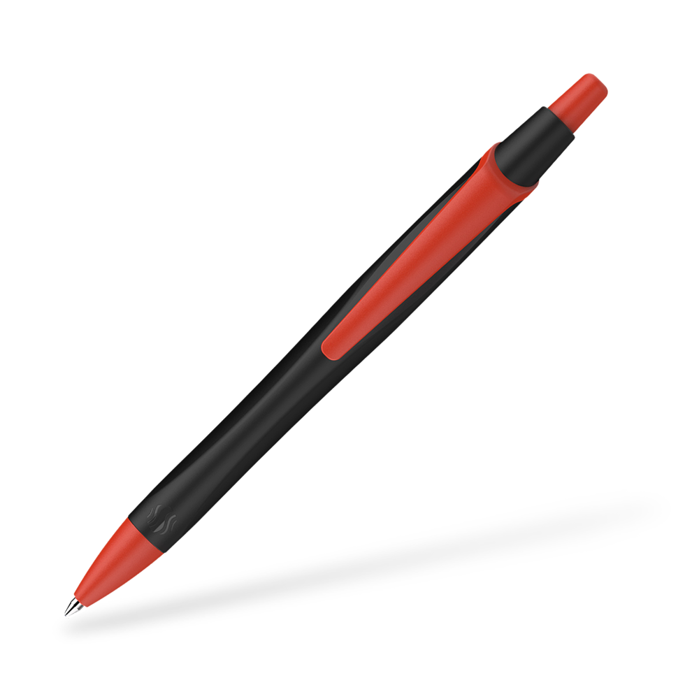 Schneider Reco Recycling Kugelschreiber Clipansicht Schwarz-Rot