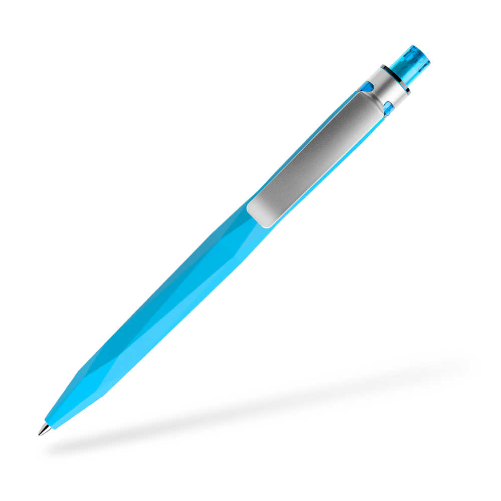 prodir QS20 Kugelschreiber Softtouch Metallclip Clipansicht Cyan R58