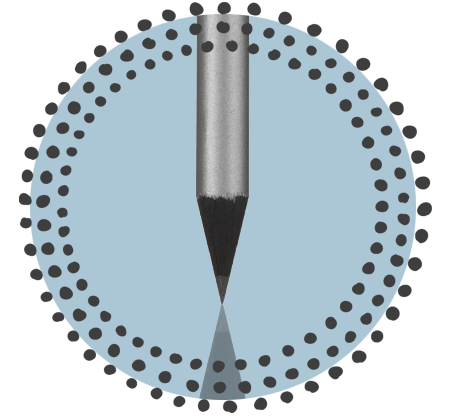 CSW Bleistifte runder Bleistift schwarz druchgefaerbt silber lackiert Spitze