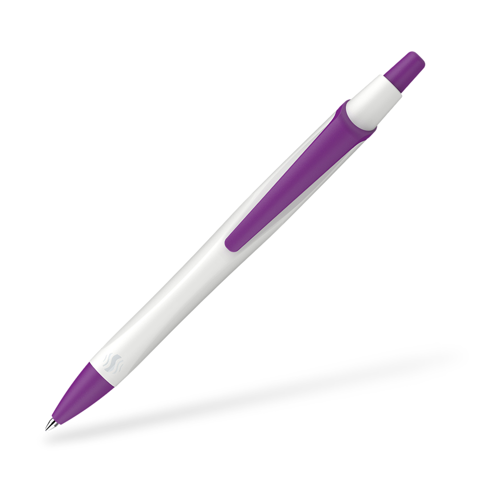 Schneider Reco Recycling Kugelschreiber Clipansicht Weiss-Violett