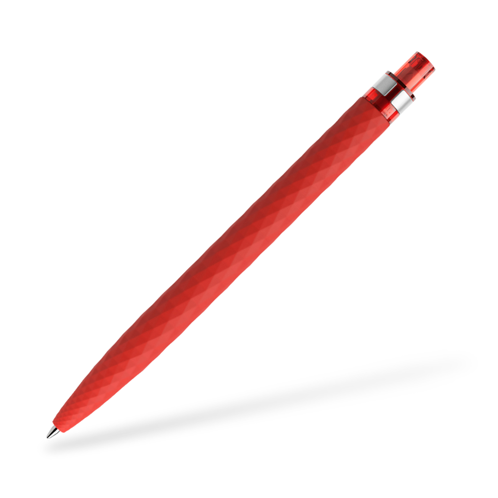 prodir QS01 Softtouch Kugelschreiber Metallclip Frontansicht Rot R20