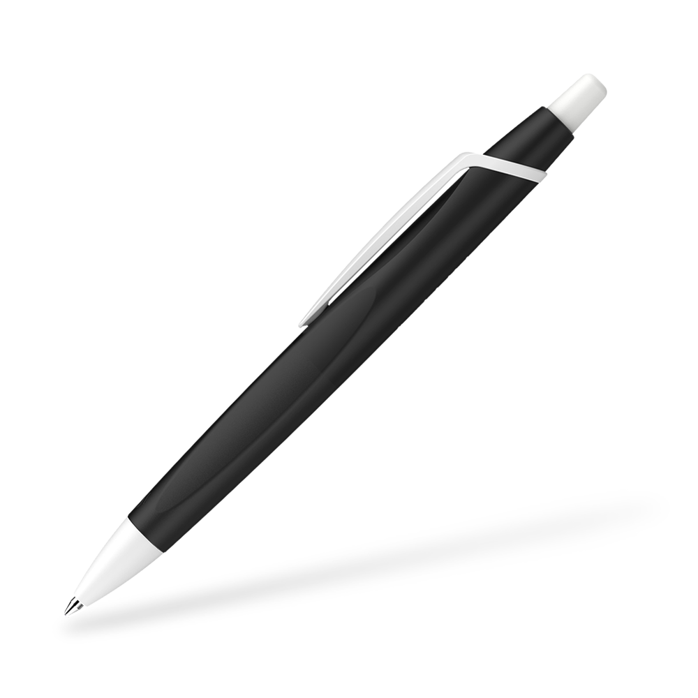 Schneider Reco Recycling Kugelschreiber Seitenansicht Schwarz-Weiß