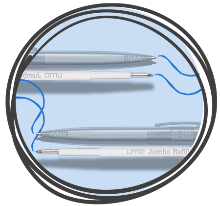 0-2260-T-SG UMA Recycled PET Pen transparent SG Kugelschreiber UMA Jumbo Refill Mine