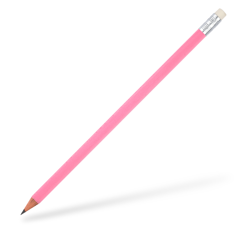 CSW Bleistifte runder Bleistift mit Radiergummi matt Rosa