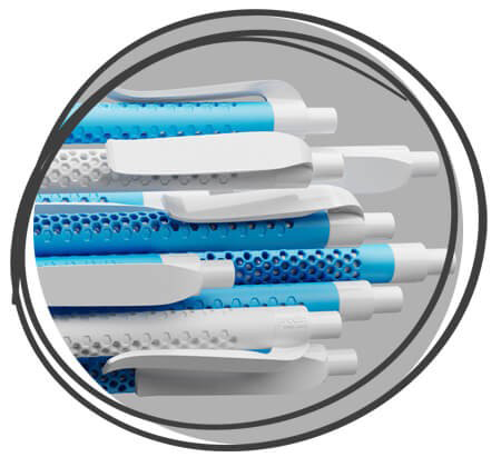 prodir QS40 Air Kugelschreiber Matt Blau Weiß Curved