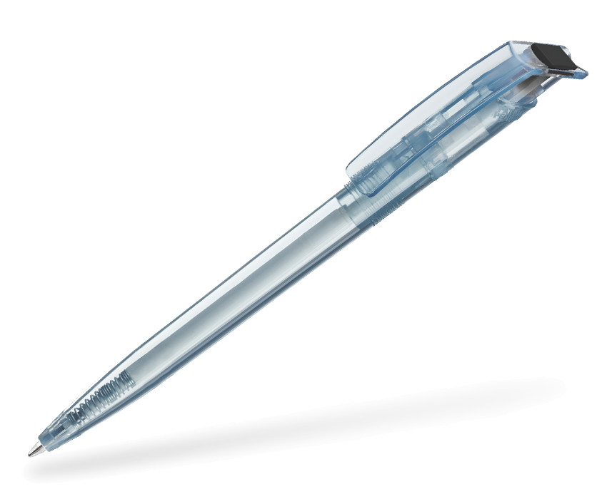 Schwarzer UMA Recycled Pet Pen Kugelschreiber in der Seitenansicht bei misterpen.de