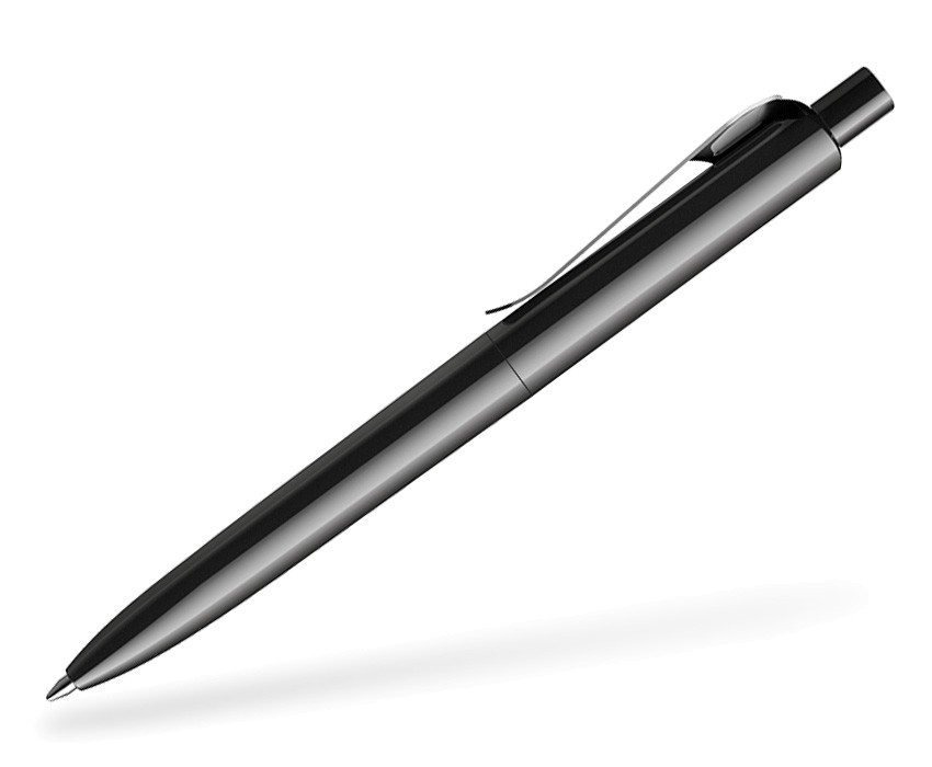 prodir DS8 poliert Kugelschreiber mit Metallclip schwarz Seitenansicht