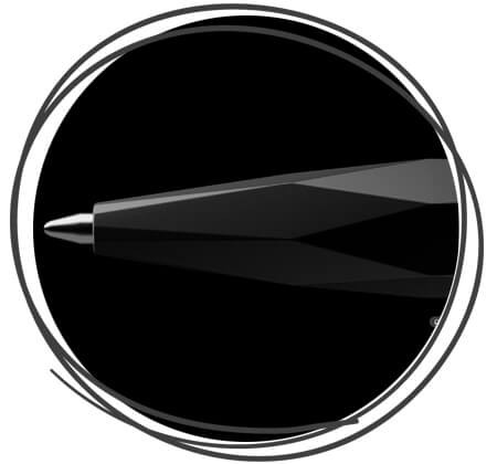 Nahaufnahme prodr QS20 softtouch Kugelschreiber Haptik schwarz 