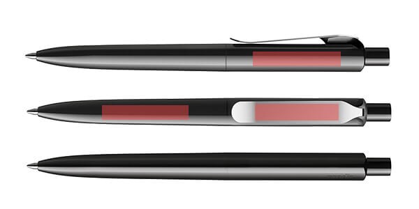 Druckbereiche des prodir DS8 poliert Kugelschreibers mit Metallclip schwarz 