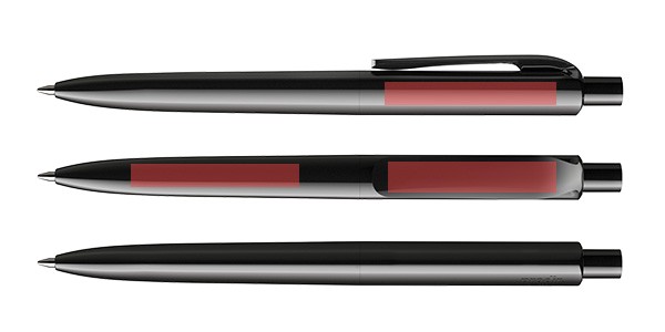 Druckbereiche des prodir DS8 poliert Kugelschreibers schwarz