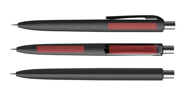 Druckbereiche des prodir DS8 matt Kugelschreibers schwarz