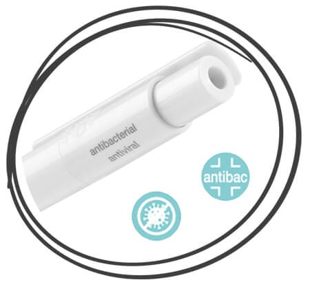 Nahaufnahme Clip uma recycled pet pen pro antibacterial Kugelschreiber weiss Clip
