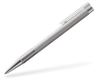 LAMY logo 206 brushed Kugelschreiber aus gebürstetem Edelstahl Seitenansicht