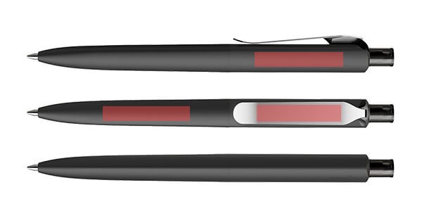 Druckbereiche des prodir DS8 matt Kugelschreibers schwarz